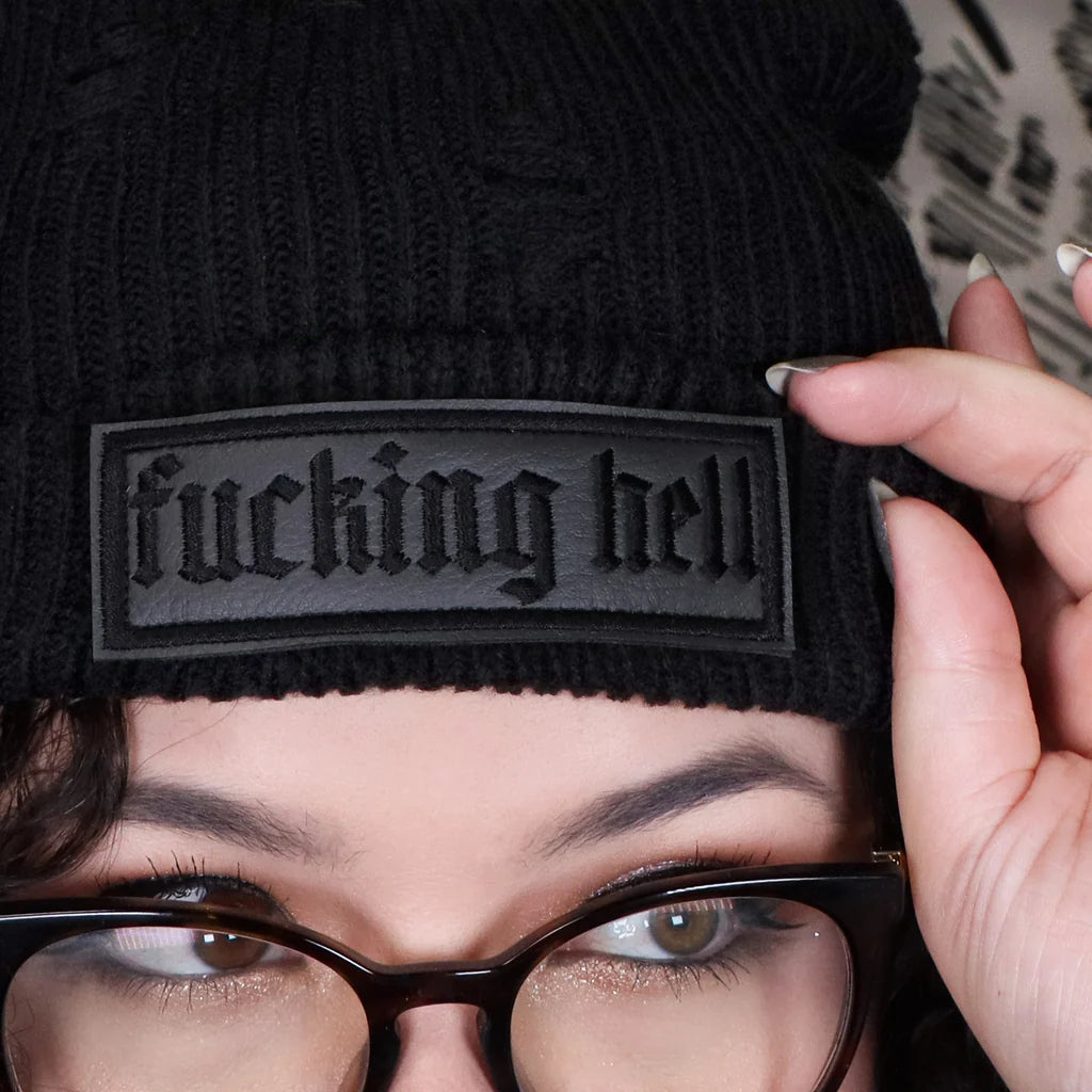 Fucking Hell Blackout - Distressed Beanie