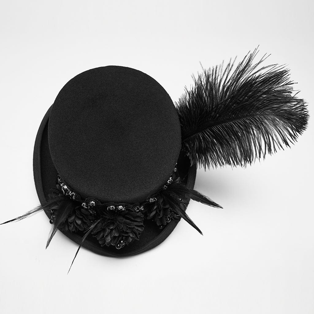 Floral Feather Formal Hat
