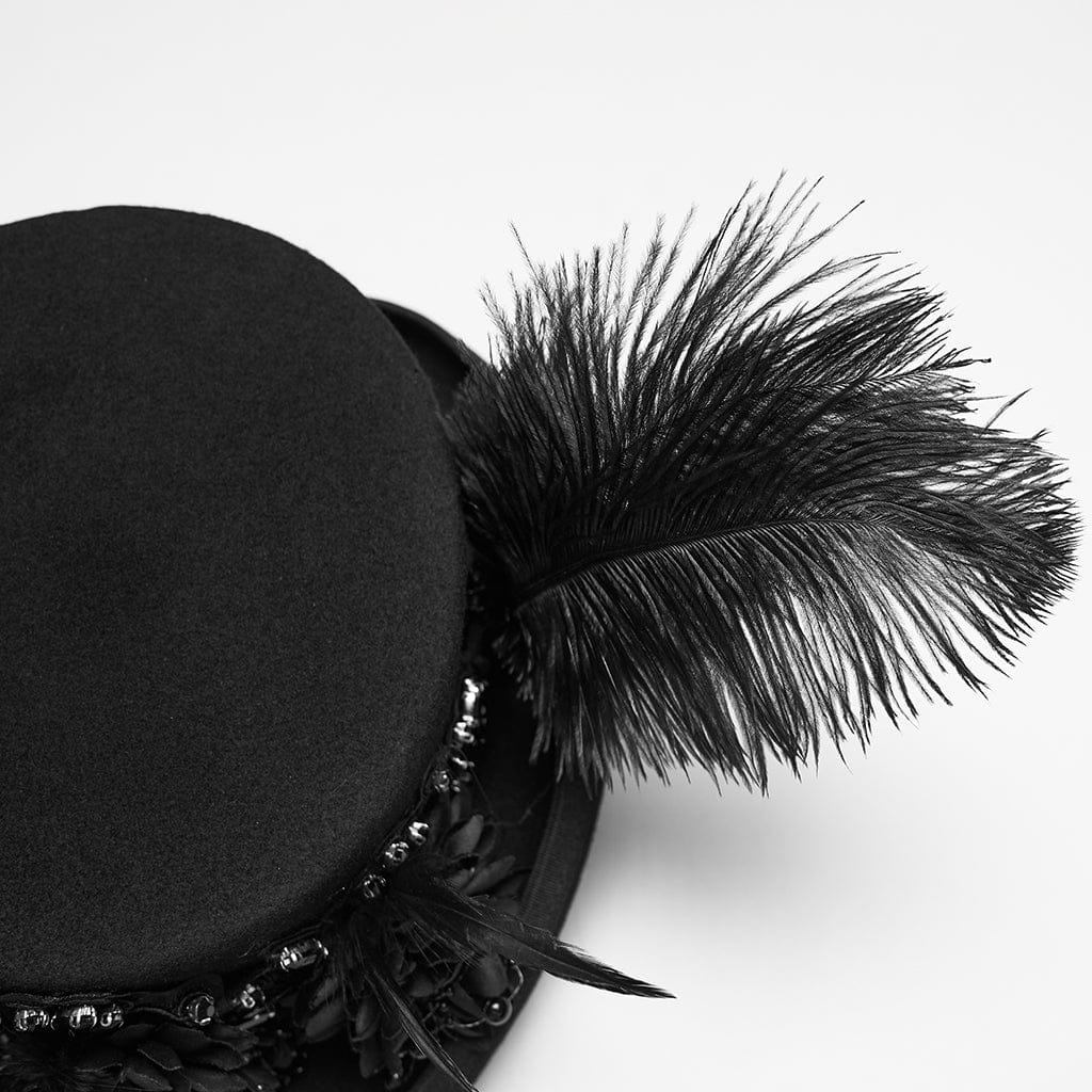 Floral Feather Formal Hat