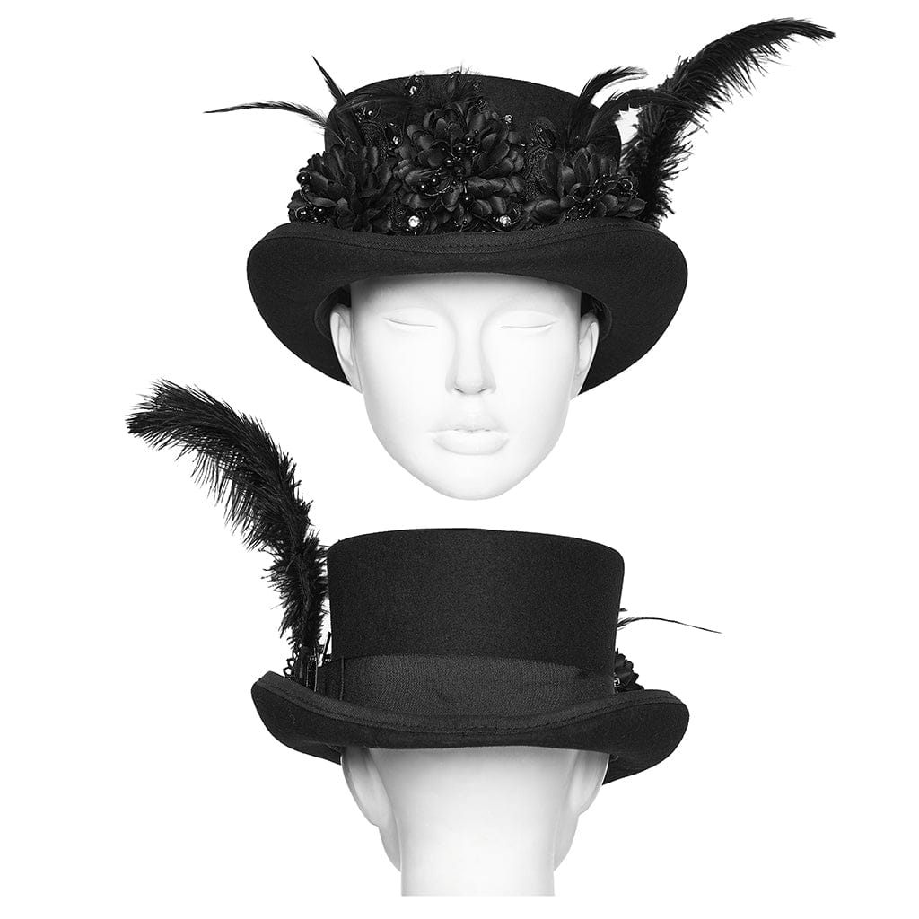 Floral Feather Formal Hat
