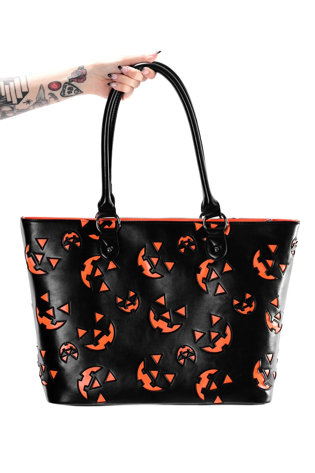 All Over Jack Face Tote - Black/Orange