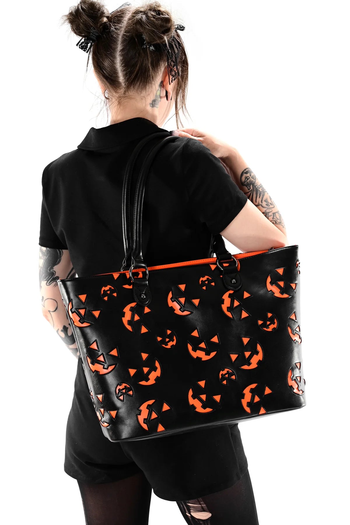 All Over Jack Face Tote - Black/Orange