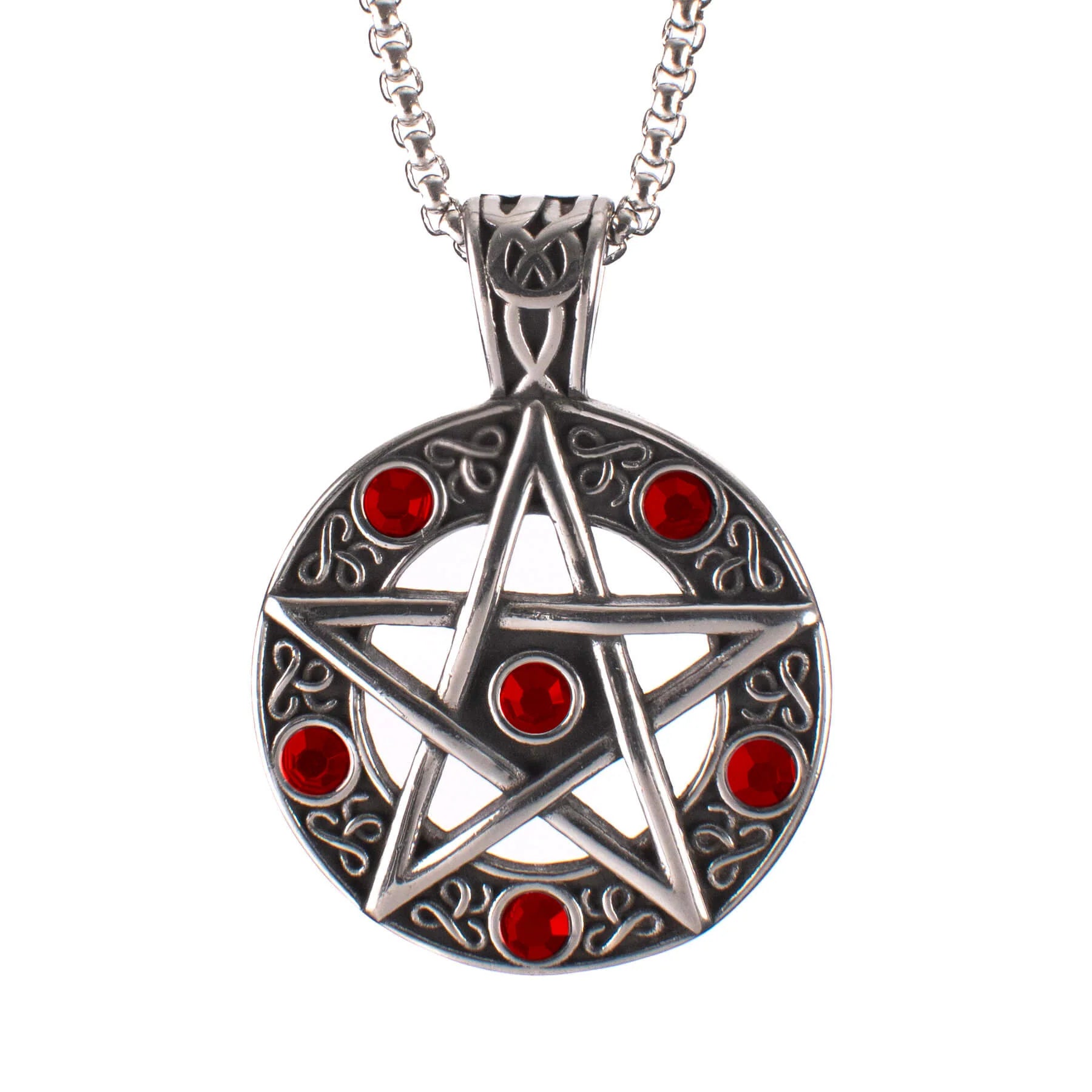 Karnpent Pendant - Silver/Red