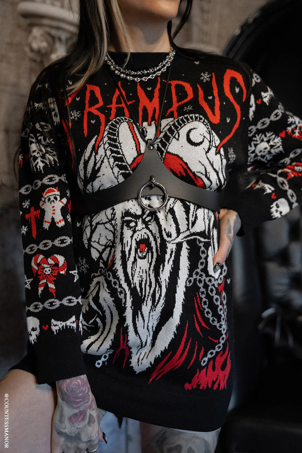 Krampus Knit Christmas Sweater