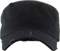 Distressed Army Cap - Black (Adjustable)