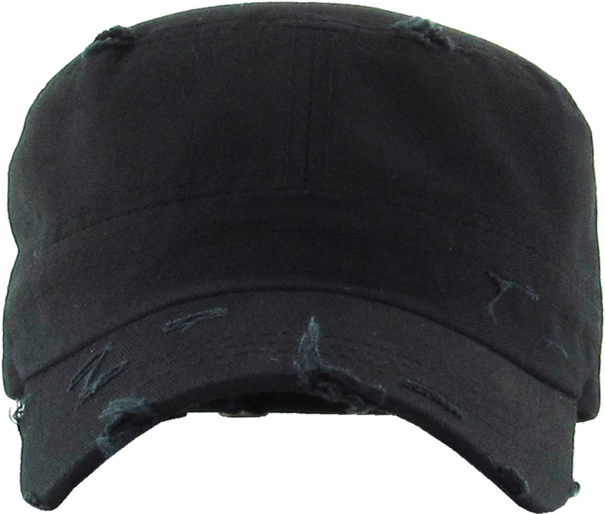 Distressed Army Cap - Black (Adjustable)