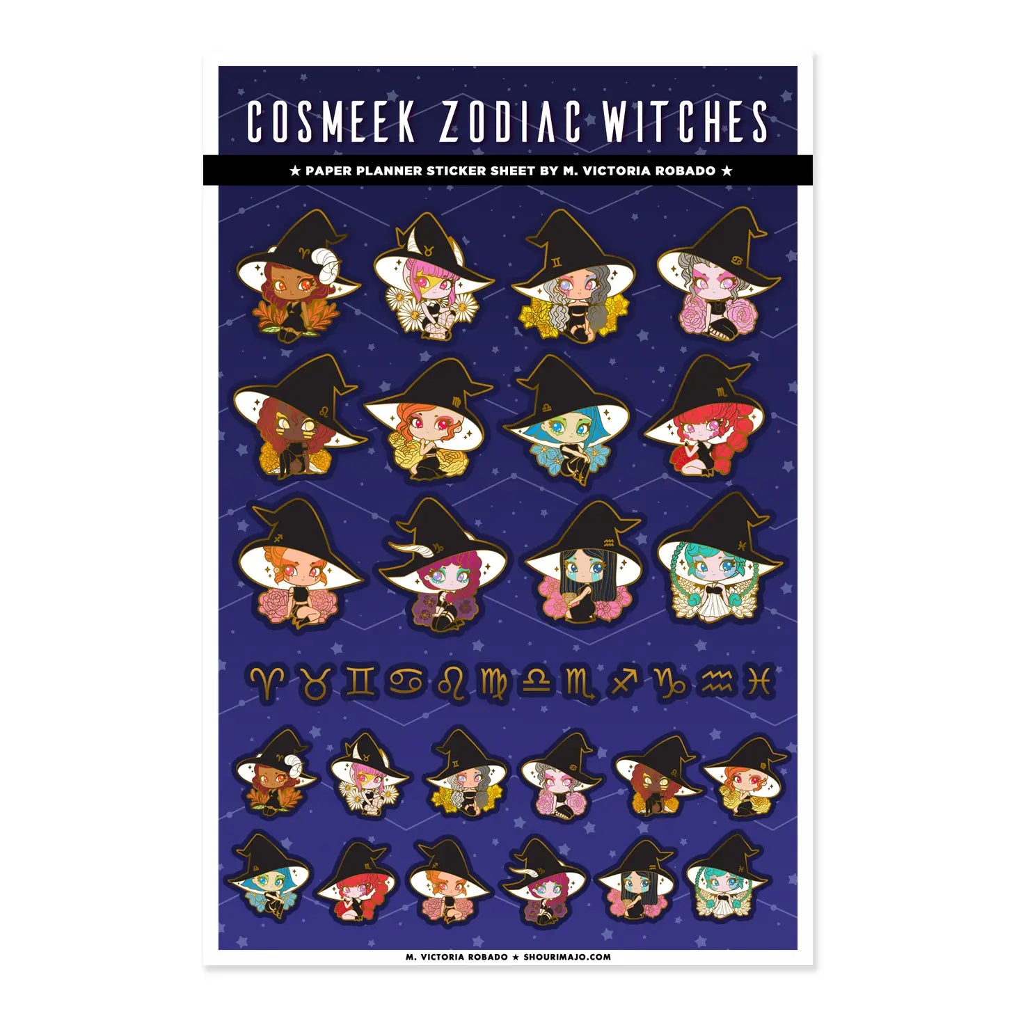 Cosmeek Zodiac Witches - Planner Sticker Sheet