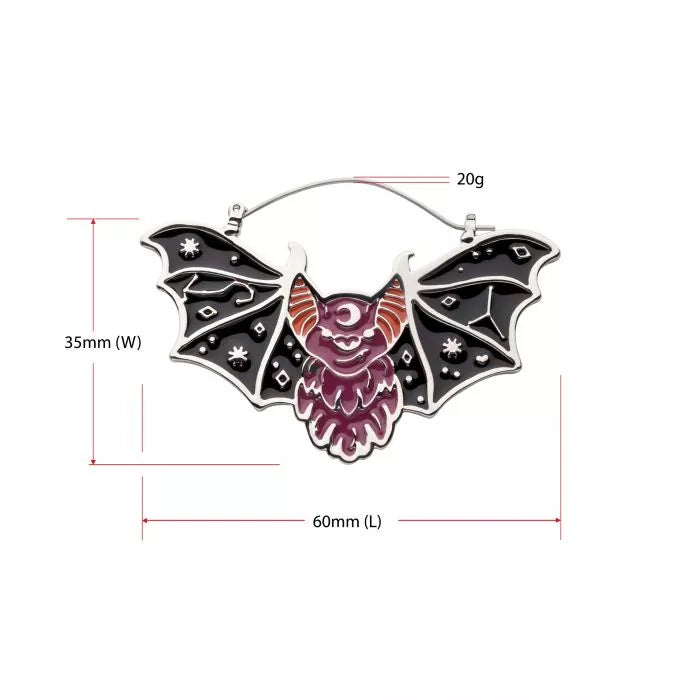 Enamel Bat Plug Hoops