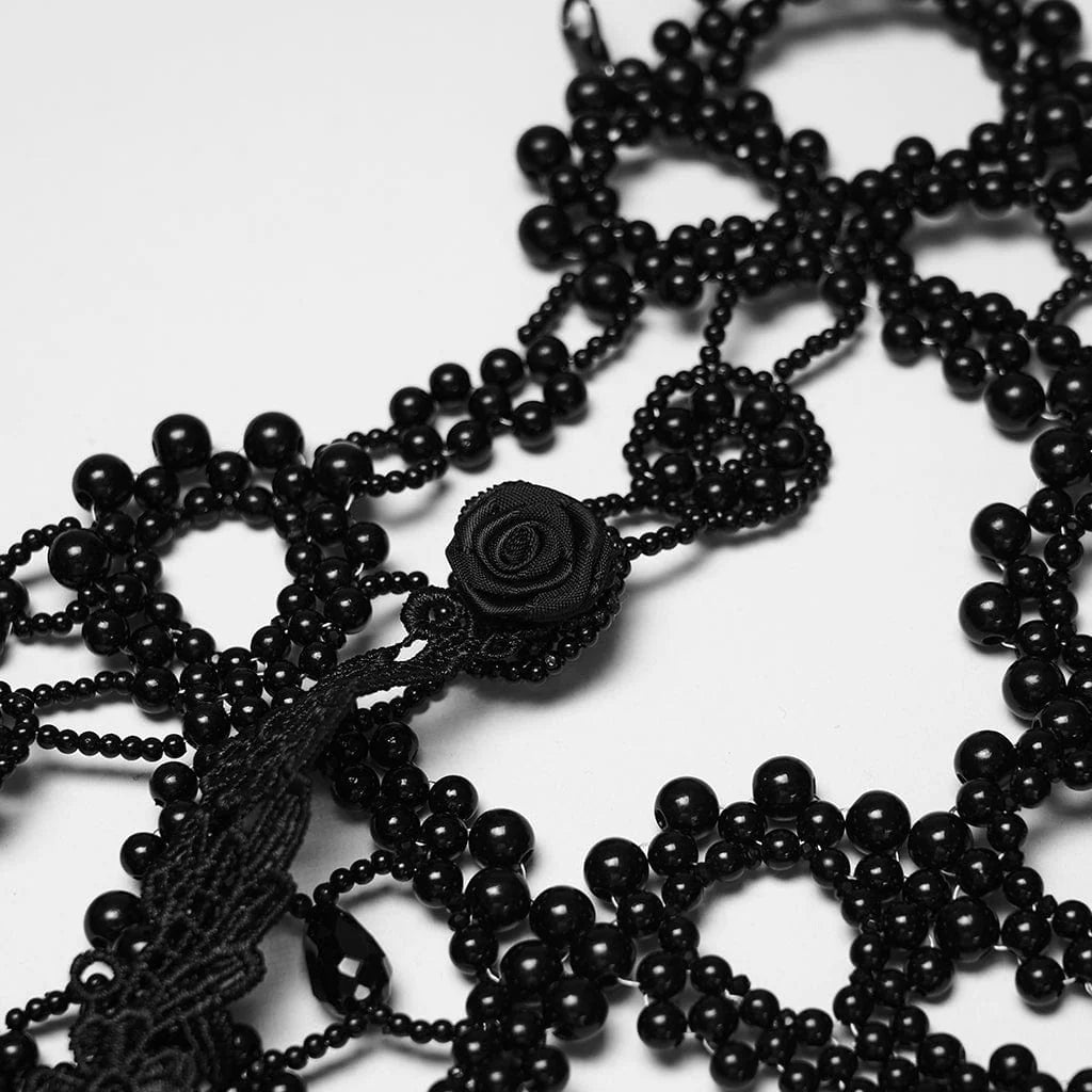 Black Lace Beaded Shoulder Harness