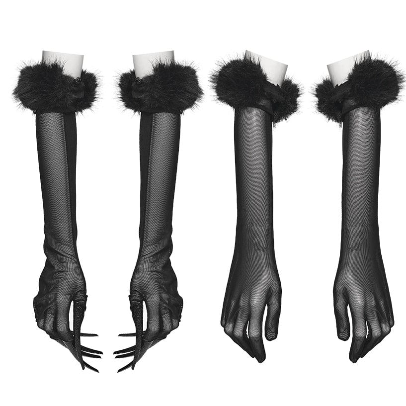 Mesh Gloves with Detachable Claws and Cuffs