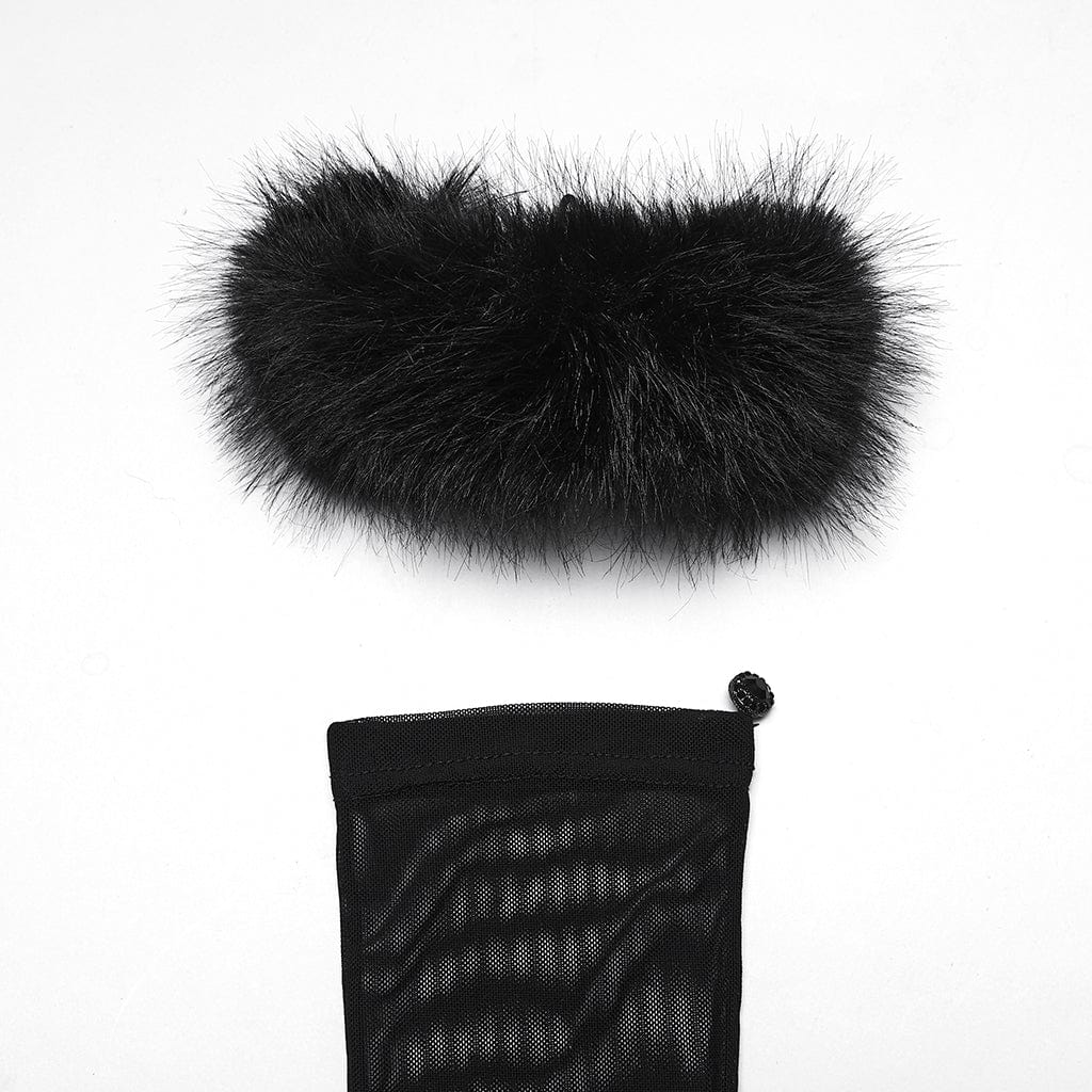 Mesh Gloves with Detachable Claws and Cuffs