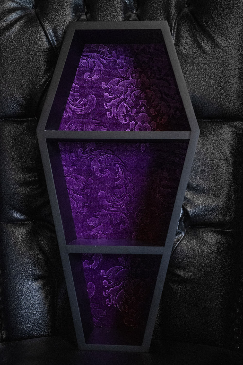 Haunted Mansion 20" Coffin Shelf - Purple Velvet