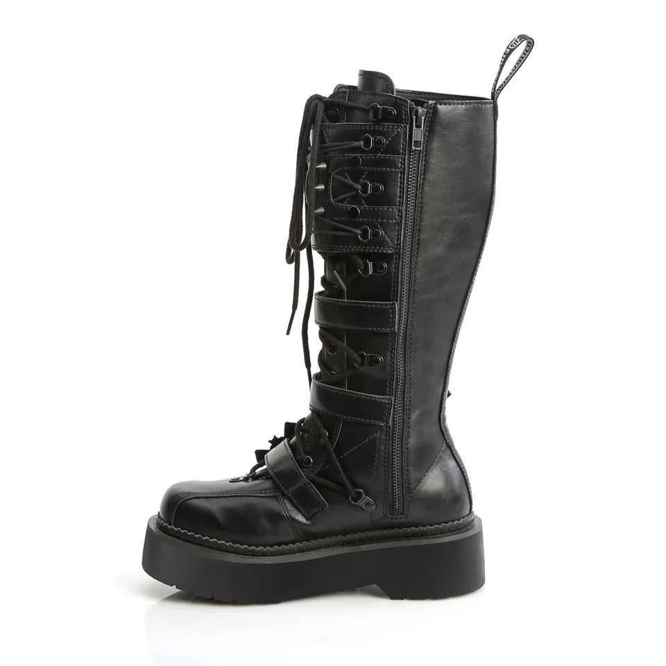Rebel-200 - 14 Hole Lace-Up Combat Knee-High Boot