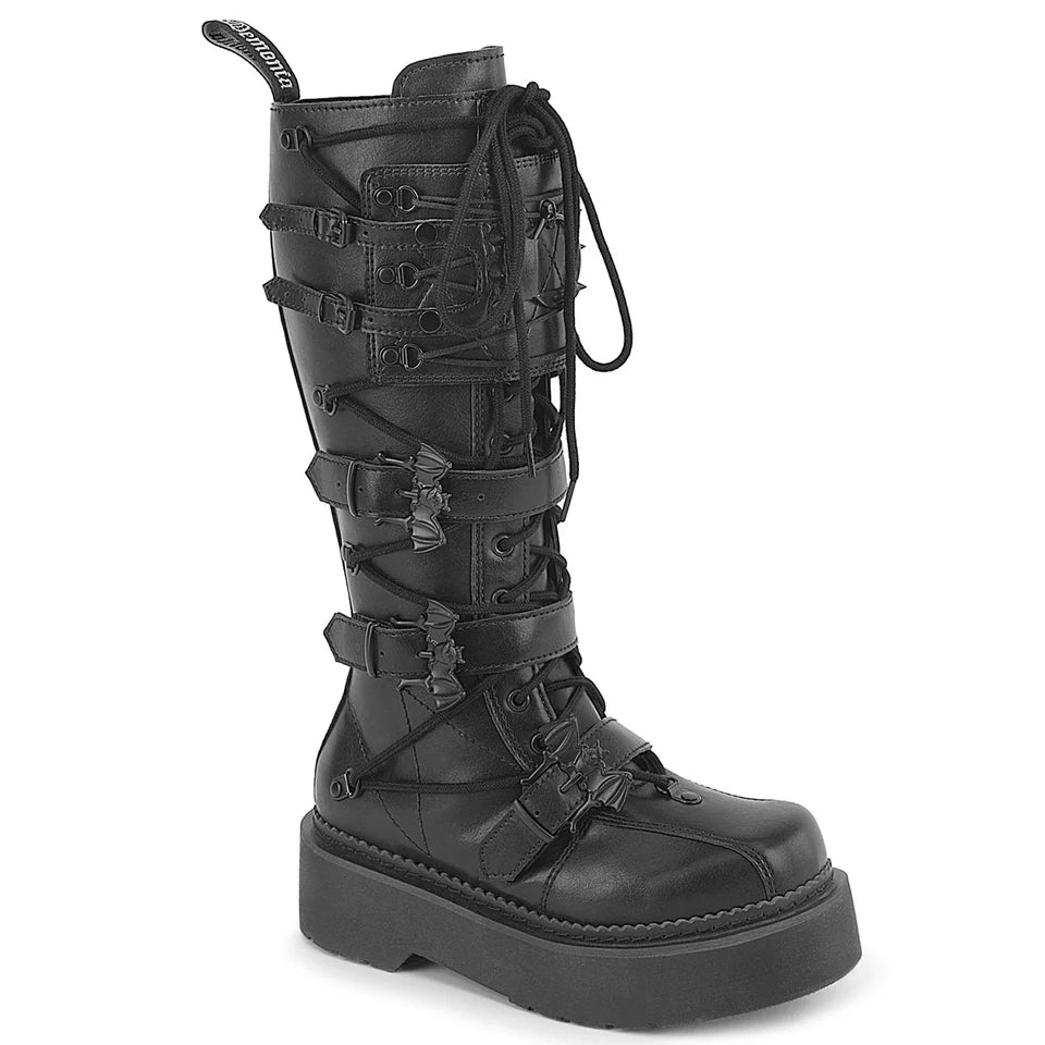 Rebel-200 - 14 Hole Lace-Up Combat Knee-High Boot