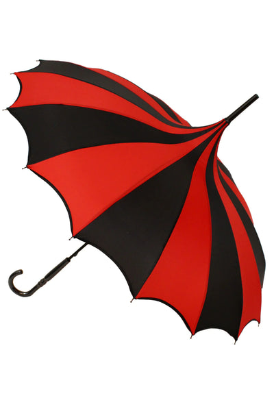 Batwing Pagoda Umbrella - Red & Black