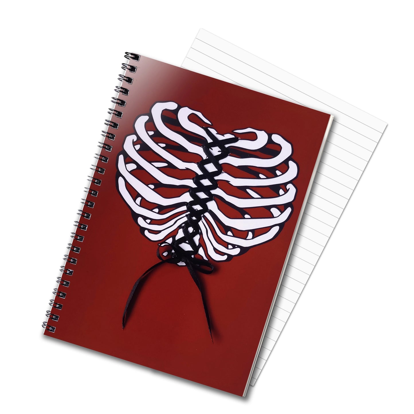 Ribcage Heart Ribbon-Laced A5 Wirebound Notebook