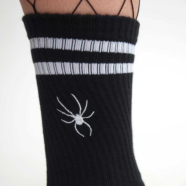 Spider Embroidered Athletic Socks