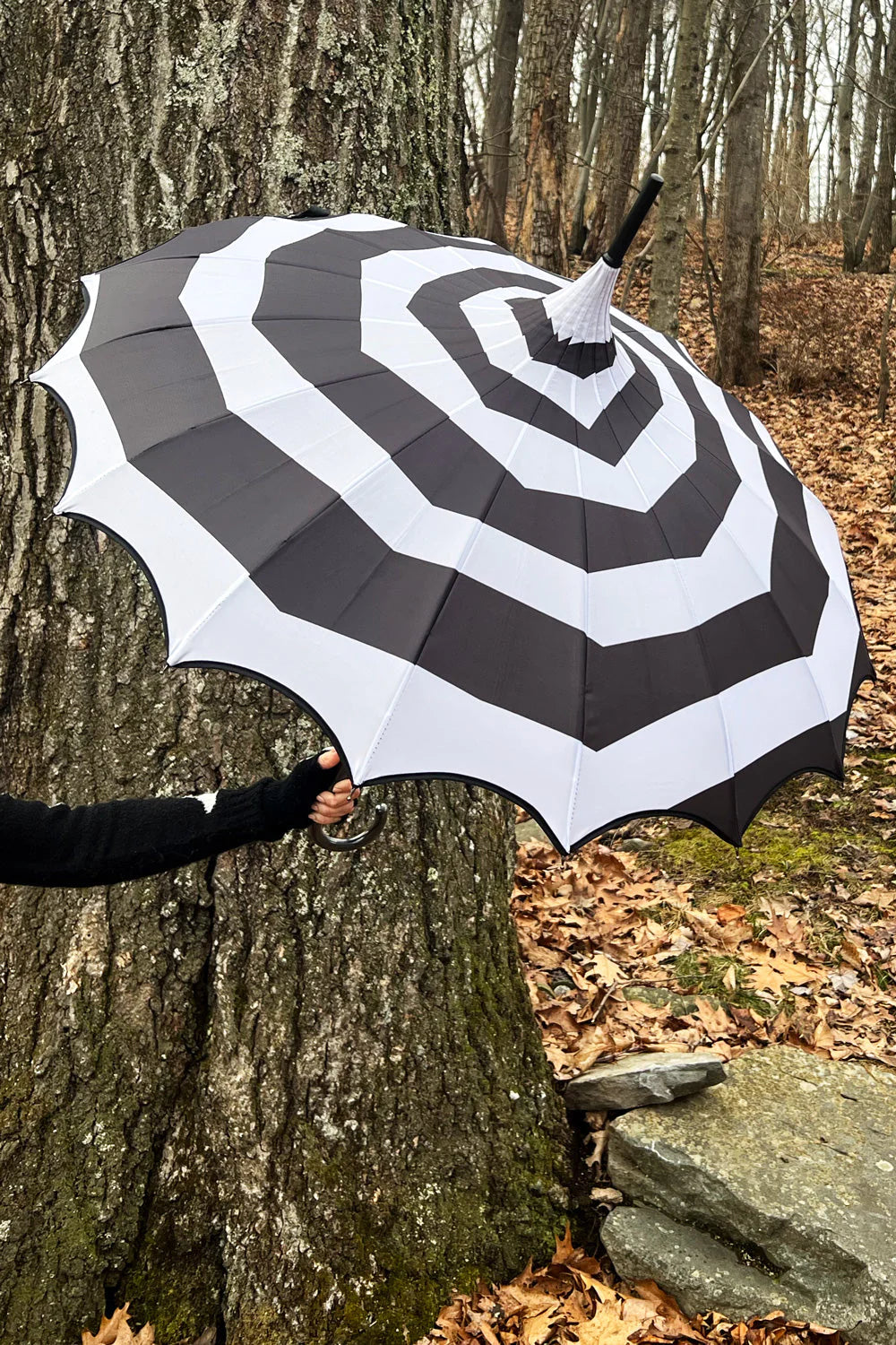 Batwing Pagoda Umbrella - Spooky Spiral