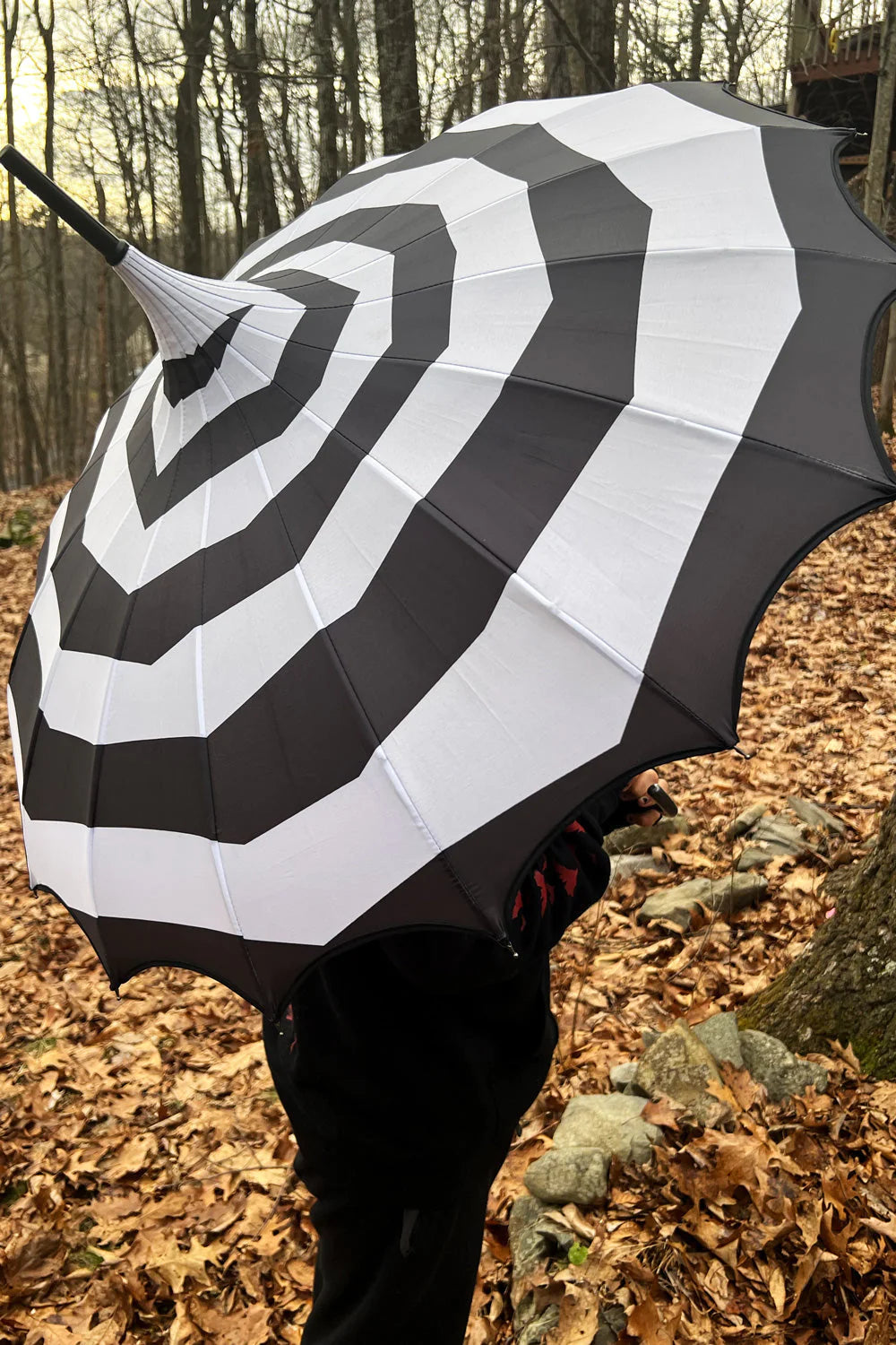 Batwing Pagoda Umbrella - Spooky Spiral