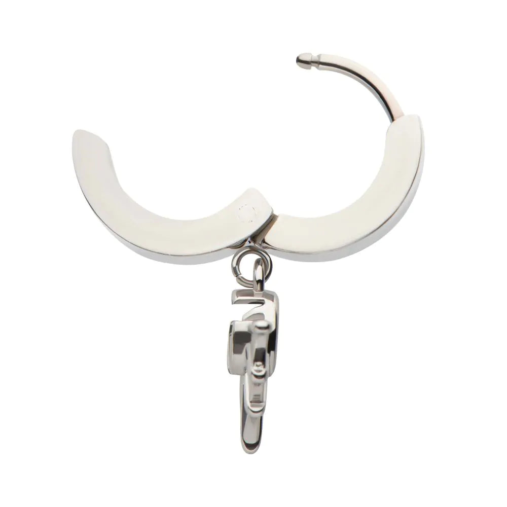 316L Steel Dangle Spiderweb Huggie Earrings