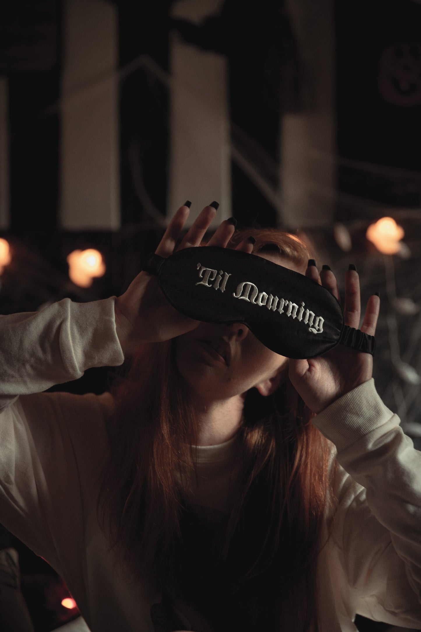 Til Mourning Silk Sleep Mask - Deathly Tired Black