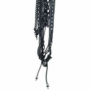 Black Chain Small Cross Necklace