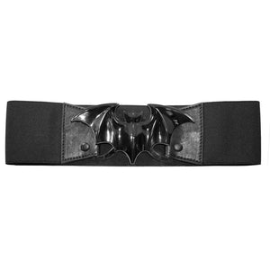 Elastic Waist Belt Bat - Black