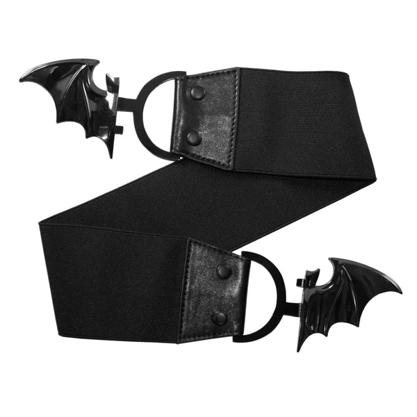 Elastic Waist Belt Bat - Black