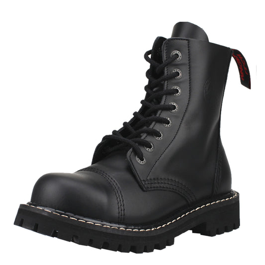 8-Hole - Black Leather Boots