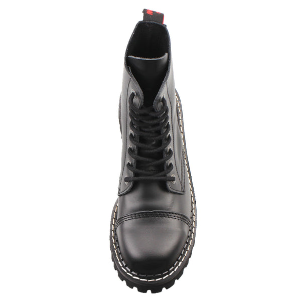 8-Hole - Black Leather Boots