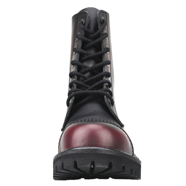 8-Hole - Burgundy Rub-Off Leather Boots