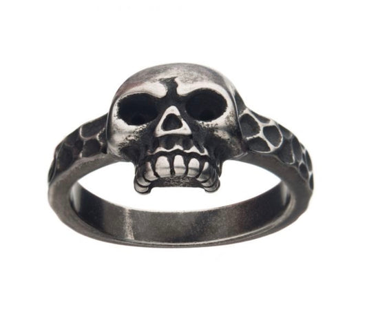 Antiqued Stainless Steel Skull Ring