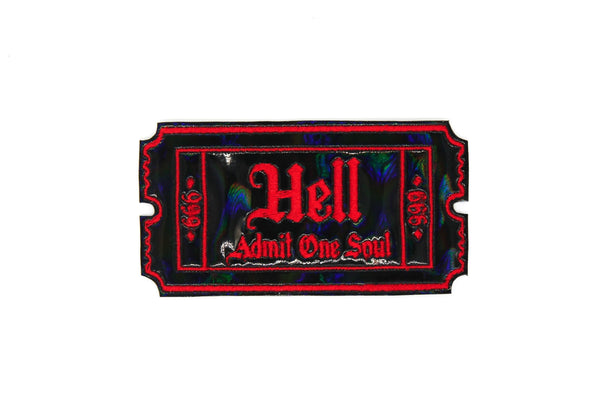 Hell Admit One Soul 666 - Black Holo Vinyl Patch