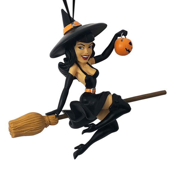 Bettie Page Midnight Ride Witch Ornament