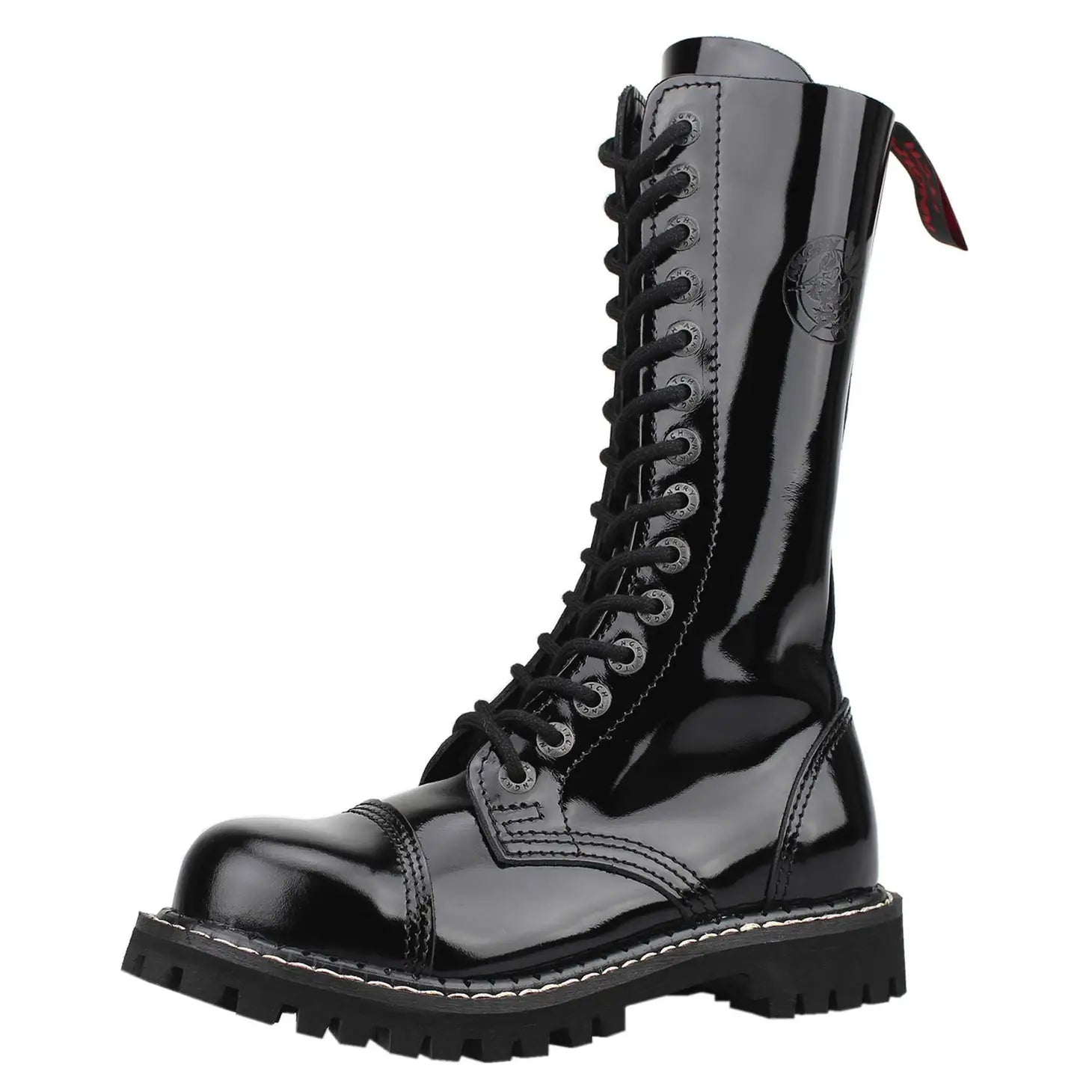 14-Hole - Black Patent Leather Boots
