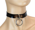 Black Choker with Loop and Ring – Vinyl