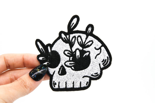 Death Garden Skull Embroidered Iron On Patch