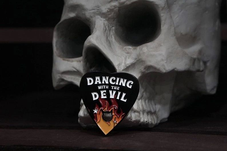 Dancing with the Devil Enamel Pin