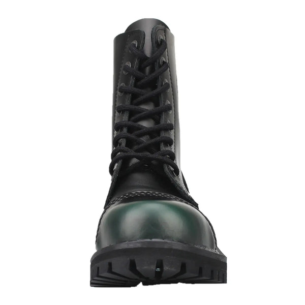 8-Hole - Dark Green Rub-Off Leather Boots