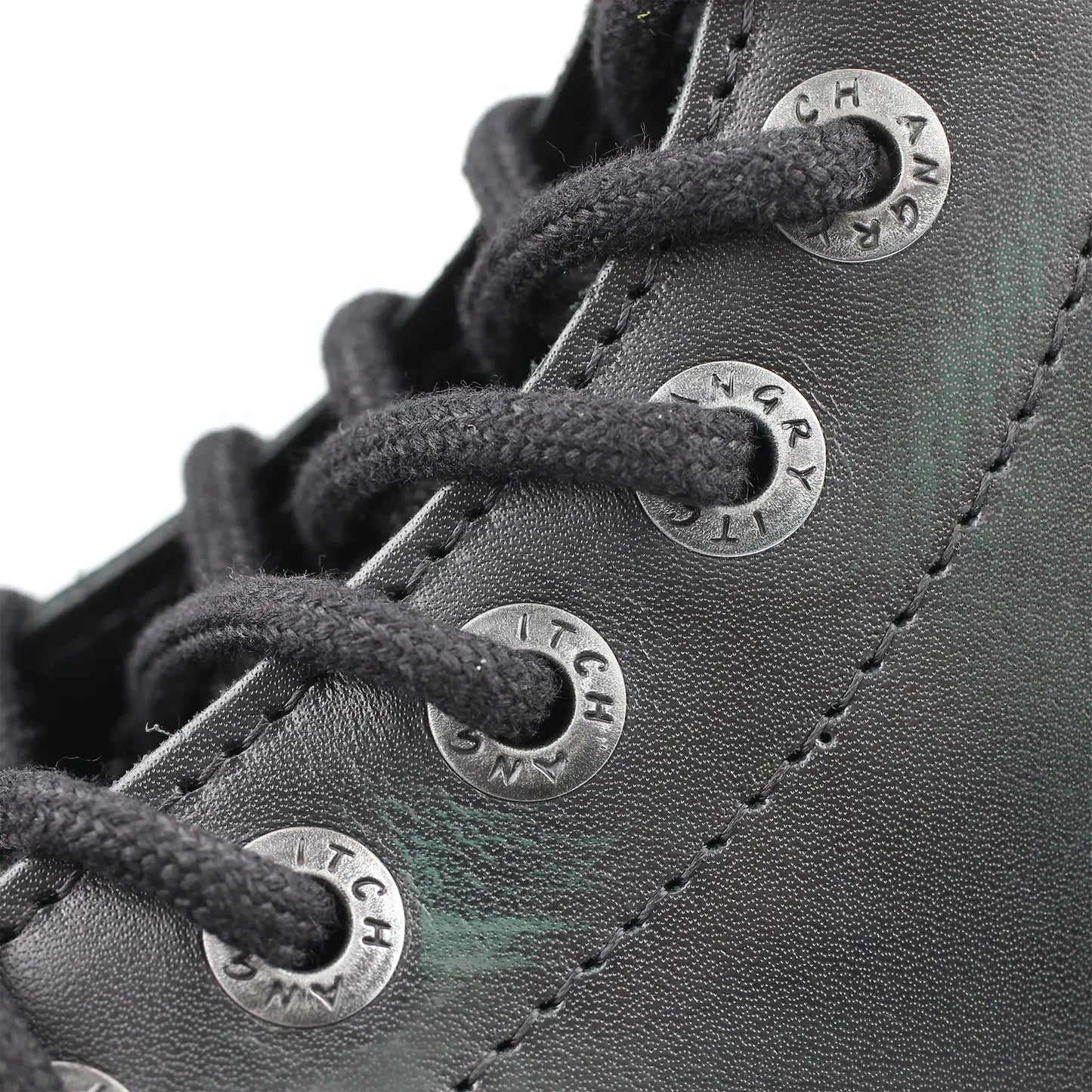 8-Hole - Dark Green Rub-Off Leather Boots