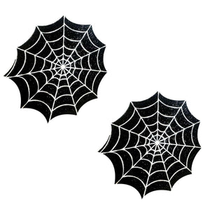 Freaking Awesome Glitter Blacklight Spider Web Nipple Cover Pasties