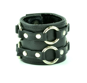 Leather Strap Bracelet - Double Rings