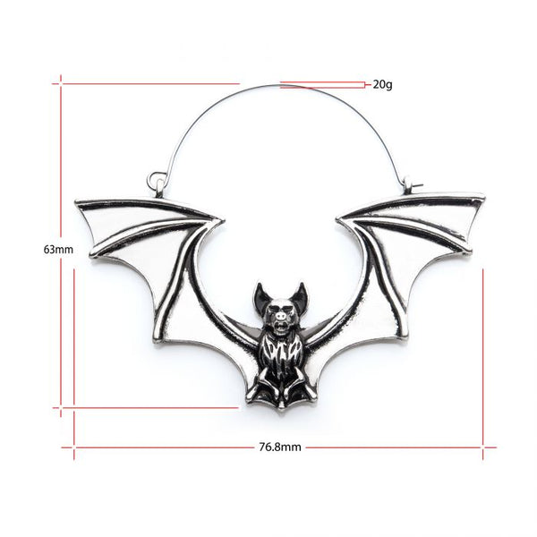 Flying Vampire Bat Plug Hoops