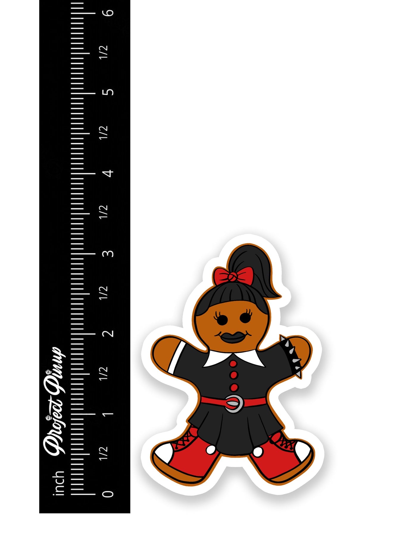Goth Gingerbread Girl Vinyl Sticker