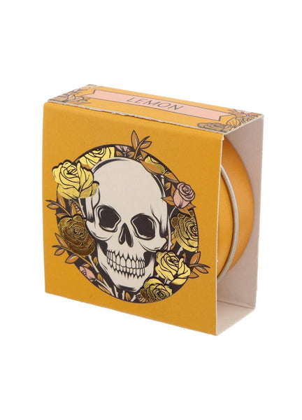 Gothic Gifts Skull & Roses Lemon Lip Balm Tin