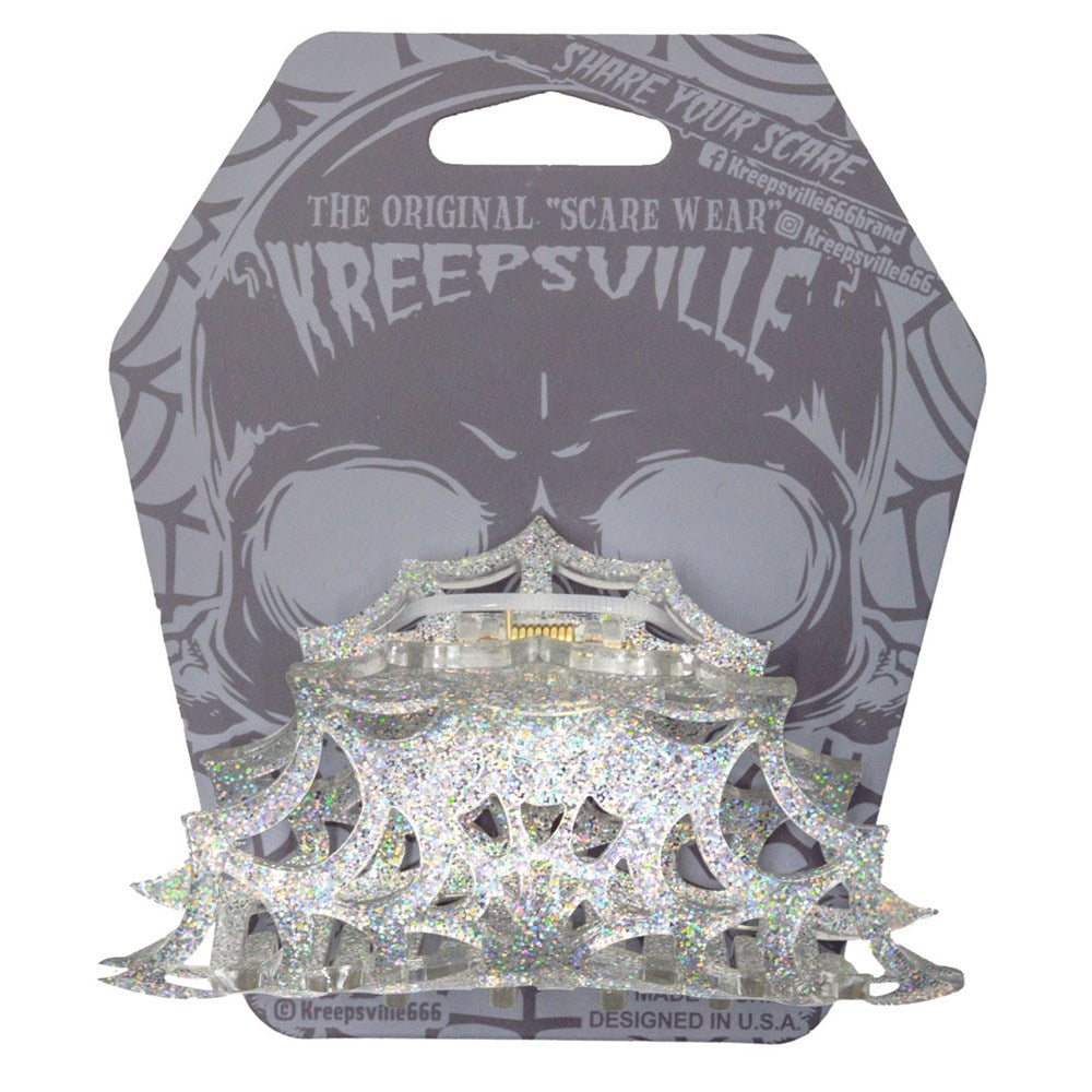 Spiderweb Hair Claw Clip Silver