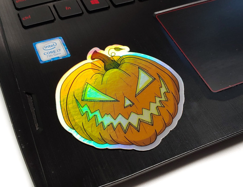 Holographic Jack O'Lantern Pumpkin Vinyl Sticker
