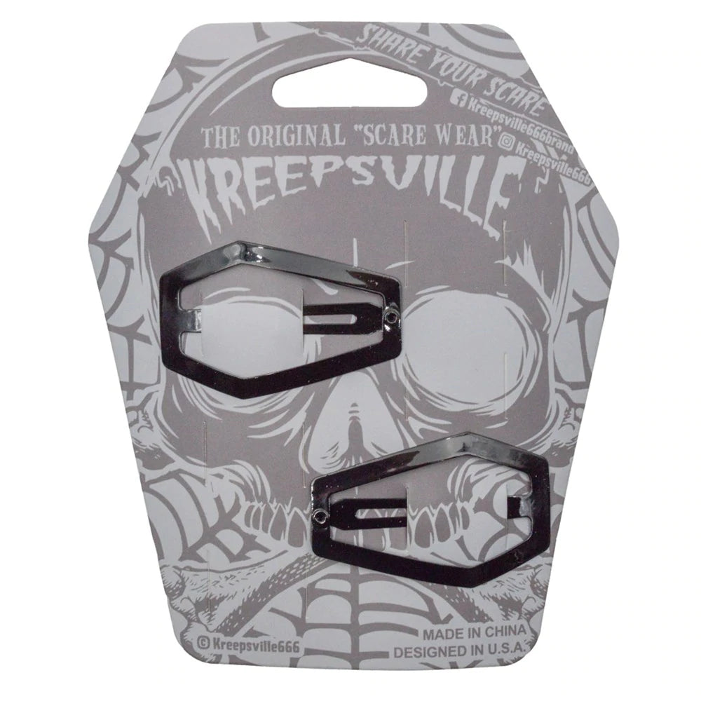 Coffin Snap Hair Clip - Black