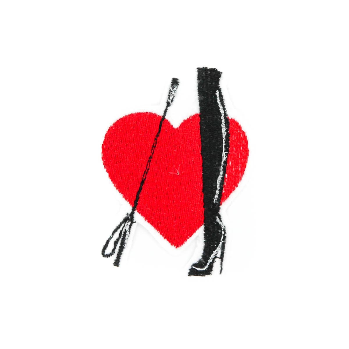 Kinky Heart and Boots with Whip Iron on Embroidered Patch