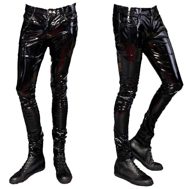 Skinny PVC Vinyl Stretch Jeans